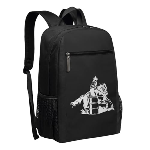 Barrel Racing Cowgirl Rodeo Horse silhouette Travel Laptop Backpack, Business Anti Theft Slim Sturdy Laptops Backpacks, College Computer Bag Gift for Men & Women Fits 17 Inch Notebook,Black2