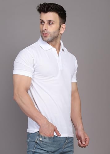 Image of INKKR Men's Combo Polo Neck Cotton Blend Solid T-Shirt (Pack of 2)