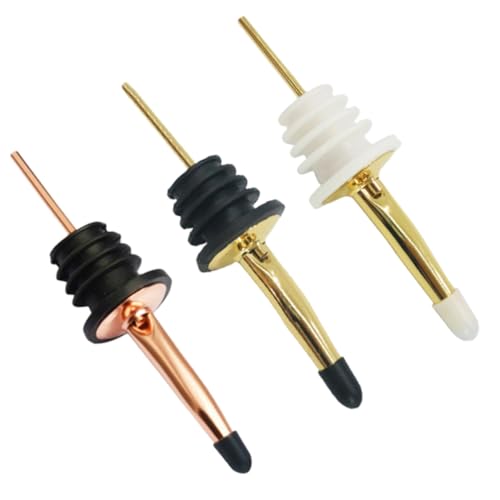 BRIGHTFUFU 3pcs Wine Pourer with Lid Cocktail Pourer Bottle Pourer Stopper Cork Bottle Stopper Wine Bottle Spout Pourer Bottle Spouts Bottle Pourers for Olive Oil Dispenser Spout