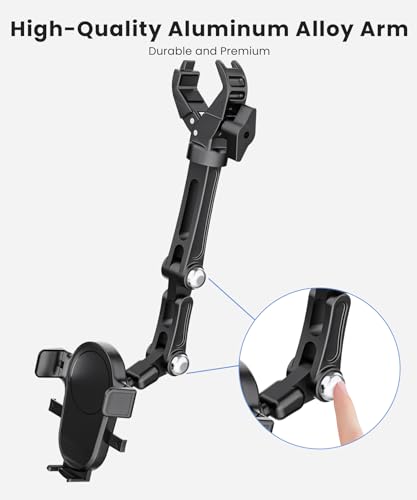 Karmus Rearview Mirror Phone Holder for Car, Rear View Mirror Phone Holder, Rotatable and Retractable Car Phone Holder Mount, Car Truck Essentials Accessories Compatible with All Cell Phones