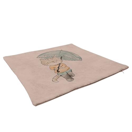 Coussin chat sous un parapluie effet cuir pour déco de salon - 3