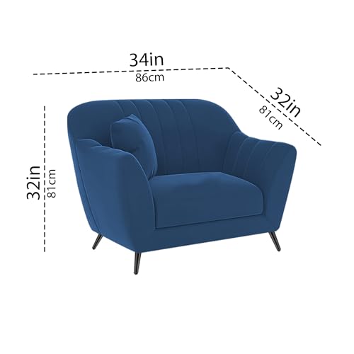 Image of Atticus 3+1+1 Seater Sofa Set for Living Room (Blue Colour) Premium Fabric Sofa