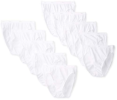 Hanes Women's Cotton Hi Cut Panty Multipack (7, Cotton High-Cut Panty (Pack of 10))