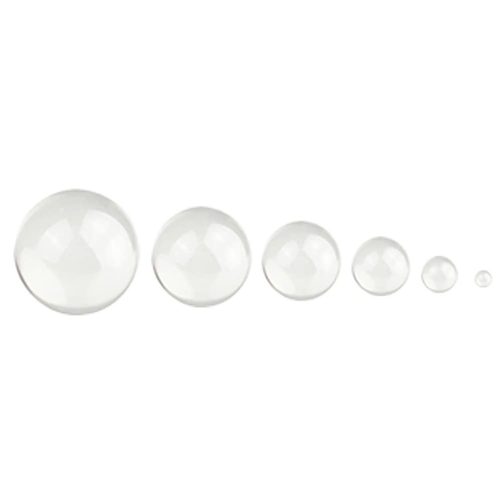 Clear Crystal Ball Sphere Transparent Grass Lens Ball 6 Pack 10mm,20mm,30mm,40mm,50mm,60mm for Photography Accessory Camera Photo Props, Teaching,