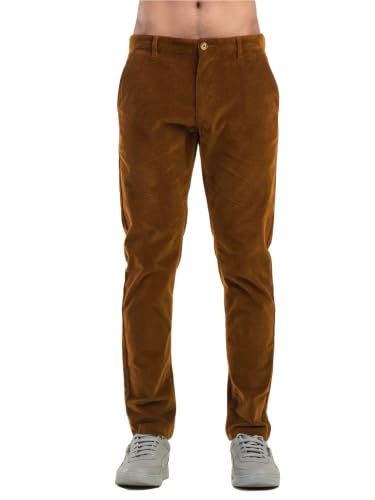 Image of BELANO Men Slim Fit Corduroy Cotton Stretch Chinos