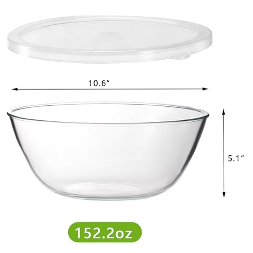 Tazones grandes de vidrio con tapa 4.7QT miniatura 2