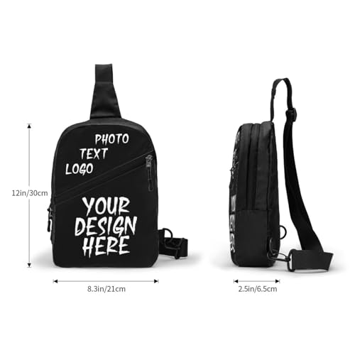 Custom Messenger Bag Design Your Text Logo Sling Shoulder Backpack For Men Women, Personalized Custom Messenger Bag Gift3