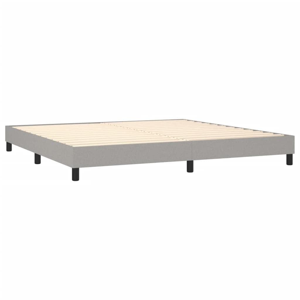 vidaXL Estructura de Cama con somier Tela Gris Claro 200x200 cm