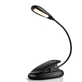 Newest Raniaco Mini Clip On Reading Book Light,Bright 4000K Warm 7 Led 2-Level Lamp for Books in Bed, 2.2oz 2H USB Quick Recharg