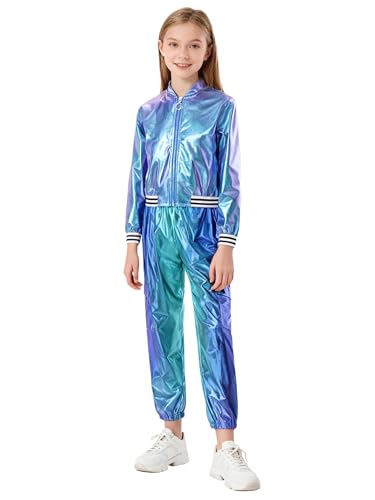 Vêtement de danse artistique fille veste entraînement et pantalon brillant