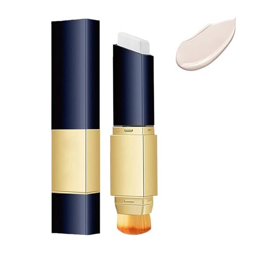 Stick Base de Maquillaje,Barra de Base Blanca 2 En 1,Barra Correctora Completa con Pinceles Cosméticos,Maquillaje Corrector Hidratante,Maquillaje de Larga Duración,Adecuado para Mujeres(Marfil)