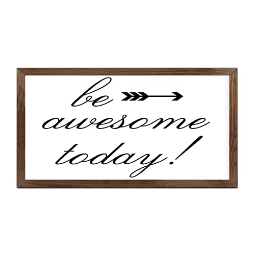 Plaque murale en bois Be Awesome Today pour chambre et salon 30x55 cm