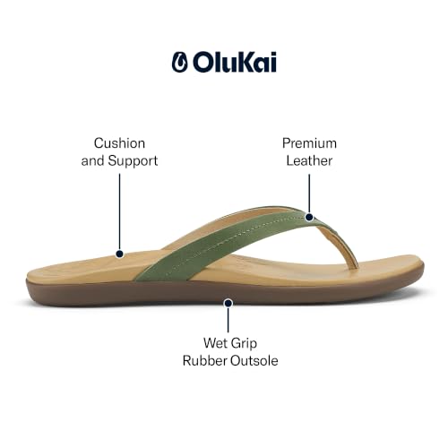 Image of OluKai Honu Women's Beach Sandal, Soft & Comfortable Full-Grain Leather, Easy Slip-On Flip-Flops, Everyday, All-Day Comfort & Style