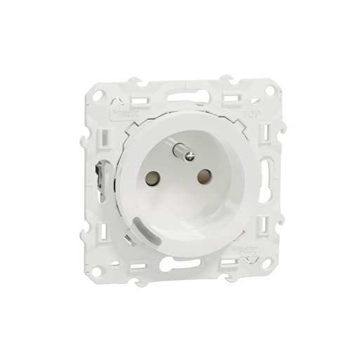 Schneider Electric - Wiser Odace - Prise 2P+T connectée - 16A - zigbee - Blanc - S520559