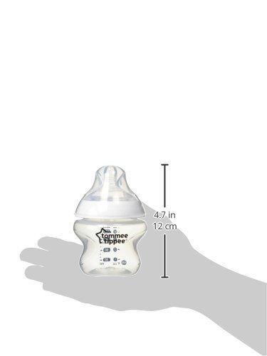 Tommee Tippee Closer to Nature Baby Bottle, Breast-like Nipple Extra Slow Flow, 5 Ounce (3 Count)