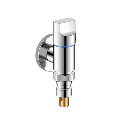 Waschmaschinen-Winkelventil, Absperrhahn 1/2 Zoll für Waschmaschine mit Hahn, Wasserhahn Waschmaschine, Edelstahl Schnellöffnung Eckventil Wasserstopp, Geeignet für Waschmaschine (Silber) Waschmaschinen-Winkelventil, Absperrhahn 1/2 Zoll für Waschmaschine mit Hahn, Wasserhahn Waschmaschine, Edelstahl Schnellöffnung Eckventil Wasserstopp, Geeignet für Waschmaschine (Silber)