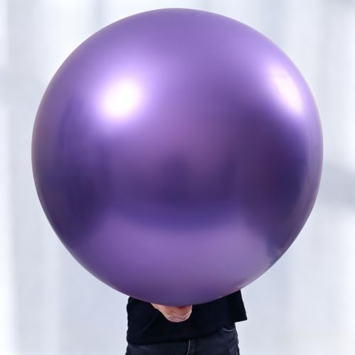 Image of KALOR Metallic Purple Giant 36 Inch 9pcs Large Latex Balloons
