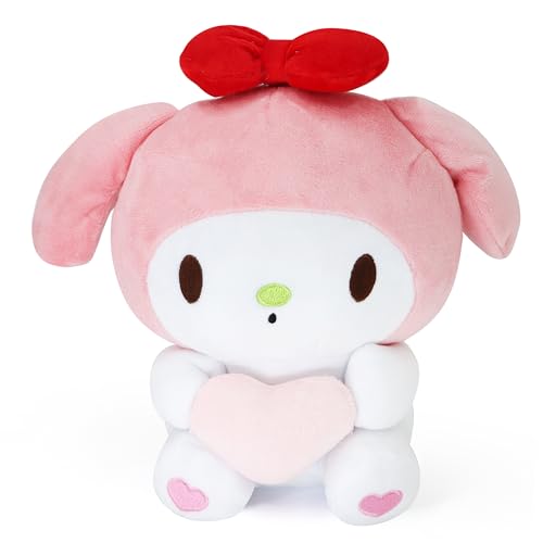 COAQAC Kawaii 10-inch Heart Pillow Plush - Soft Cartoon Plush Toy ，Gift for Girls Boys Birthday and Parties (Pink red)
