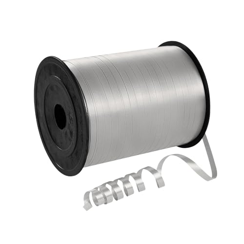 Ruban Pour Ficelle De Ballon,500 Yard Ruban Bolduc Lisse Paquet Cadeau Argent Rubans Curling Ballon...
