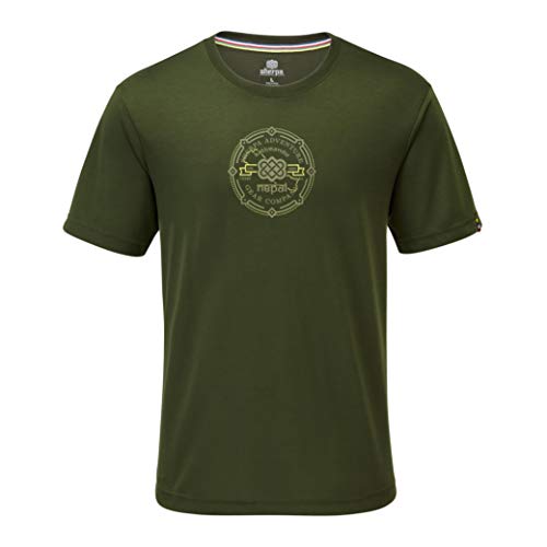 SHERPA ADVENTURE GEAR Men's Kimti Short Sleeve Tee, MEWA Green, Medium
