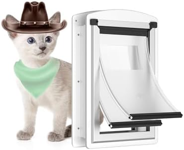 Deal Pet Products Lockable Cat Flap Wth Telescopng Frame, 6.25 X 6
