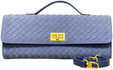 Stylish Woven Suede Handbag for Women - Trendy Evening Shoulder B...