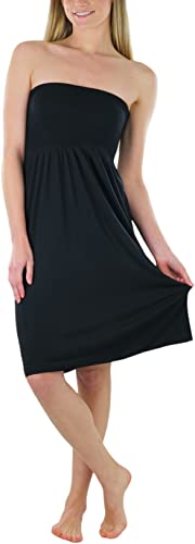 Image of ToBeInStyle Women's Strapless Cover Up Tube Dress Beach Summer Bandeau Flowy