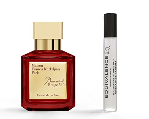 Equivalence of Baccarat Rouge 540 Extrait de Parfum (0.3 fl oz)- Long Lasting Daily 12-14 Hours Perfume Oil Concentrated Spray for Men, Women, All Skin Types – 99% Same Fragrance