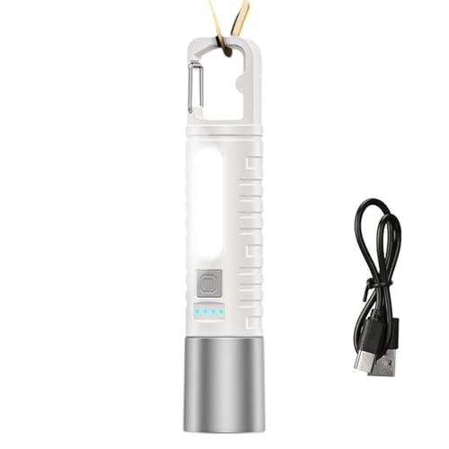 Linterna compacta – Linterna ligera | Linterna LED de alto lúmenes con haz de zoom | Batería recargable o compatible con AA | Linterna para camping, senderismo