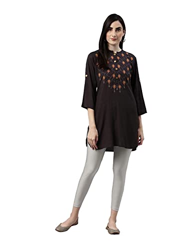 Image of GO COLORS Ankle Length Mid Rise Shimmer Leggings for Women