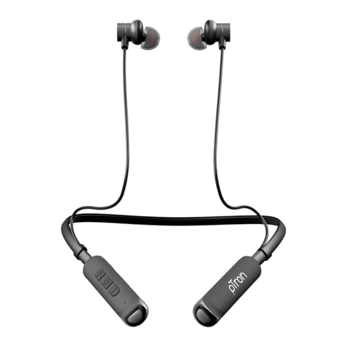 Image of pTron Tangentbeat V2 w / 50Hrs Playtime, Pristine Sound, Dual-Device Pairing, Bluetooth 5.4 Wireless In-Ear Earphones with Mic, Hall Switch Feature, Magnetic Earbuds, Type-C Fast Charging & IPX5(Black)