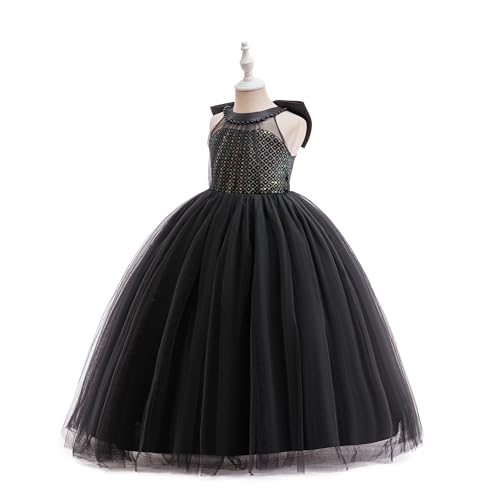 Flower Girls Sequin Tulle Dress Fairy Princess Party Bridesmaid Formal Wedding Kids Pageant Birthday Ball Gown3