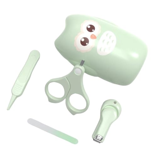 Baby Nail Kit Baby Nail Care Set Pasgeboren Nail Clipper Manicure Gereedschap met Case Groen 4 STKS, Baby Nail Clippers