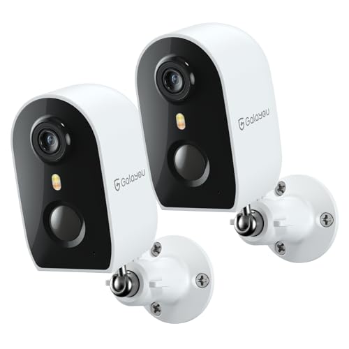 GALAYOU Camera Surveillance WiFi Exterieure sans Fil - 2K Camera Surveillance sur Batteries Exterieure/Interieure, Alerte Instantanée PIR, Vision Nocturne en...