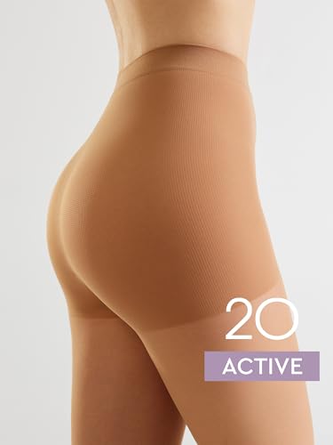 Image of Conte Sheer Full Support Compression Pantyhose Tights with Control Top Active 20 Den