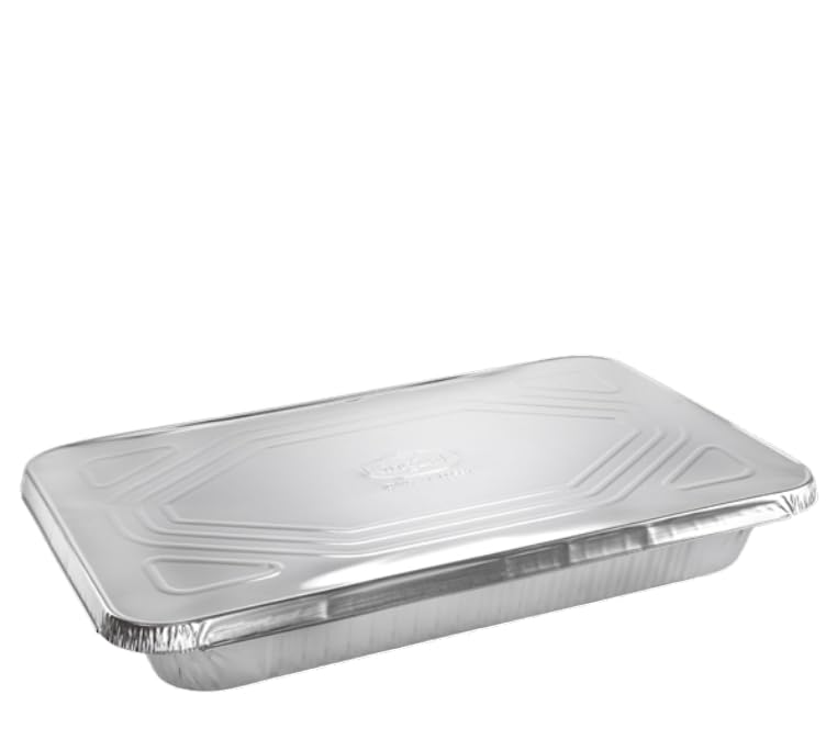 Full Size Aluminum Pans With Lids, 21x13 Large Disposable Roasting