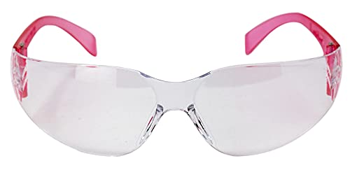 Image of BISON LIFE Clear /Pink Safety Glasses for Men & Women ANSI Z87.1, 12 Pack | Scratch & Impact Resistant Wraparound Safety Goggles, UV Protection Eyewear for Work, Construction, Lab, Industrial