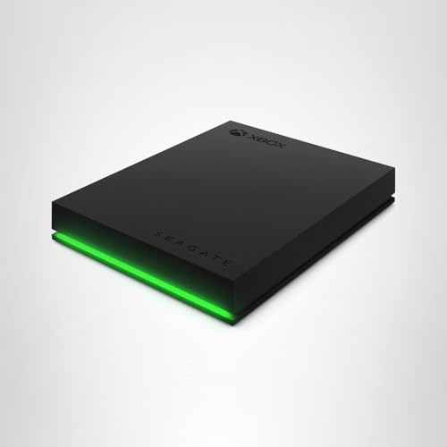 Seagate Game Drive for Xbox 2 TB External Hard Drive Portable HDD - USB 3.2 Gen 1, Black with built-in green LED bar, Xbox Certified, 3 year Rescue Services (STKX2000400)