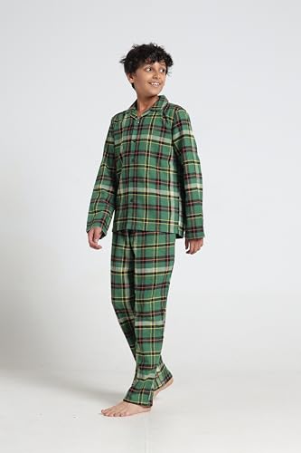 Image of Under Fourteen Boys Cotton Night Suit Set | Soft Breathable 2Pcs Sleepwear /Nightwear /Sleepsuit /Loungewear Co-Ord | Checks Top & Pyjama | Elastic Waist & Pockets | Multicolor Pajama Party & Gifting Set