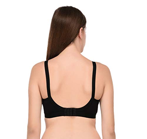 Image of Elina Women's Black-Skin-White Full Coverage Cotton Hosiery D-Cup Bra (Set of 3)