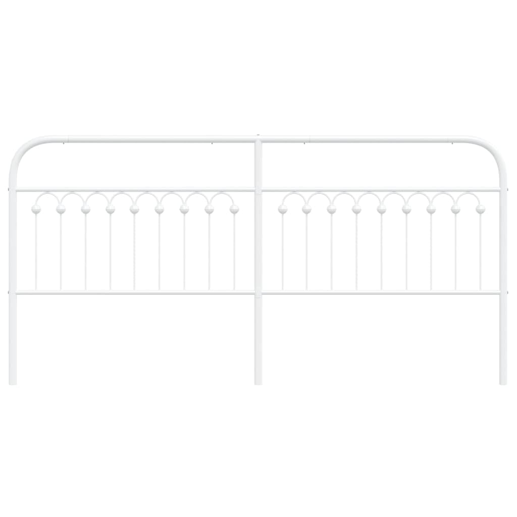 Testiera in metallo bianco 200 cm per telaio letto, robusta cuffia in acciaio, design elegante, supporto durante la lettura, facile da montare