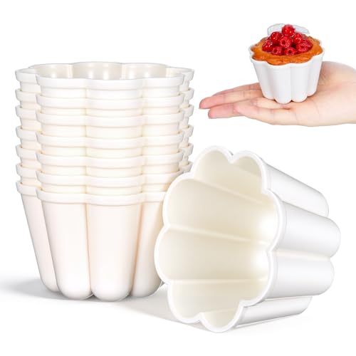 SHINEOFI 8-teiliges Set aus Kunststoff-puddingformen in Blumenform zum Backen von Wackelpudding Mini-käsekuchen Gedämpftem Pudding für Partys Und Desserts