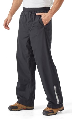 EIGIOO Men's Packable Rain Pants Waterproof Windproof Outdoor Rain Overpants