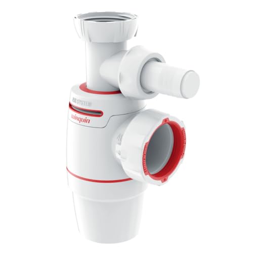 Wirquin 30723195 Siphon évier Néo Air blanc Ø40 avec anti-vide intégré, réglable, compact, zéro fuite