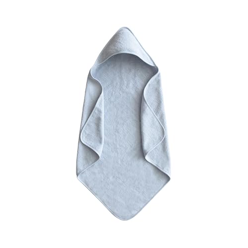 Image of mushie Baby Hooded Towel | Organic Cotton (Baby Blue)