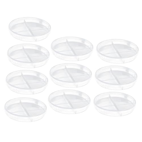 FUNOMOCYA 10pcs Plastic Petri Dishes for Laboratory Use Divided Cell Culture Flat Scientific Teaching Aid