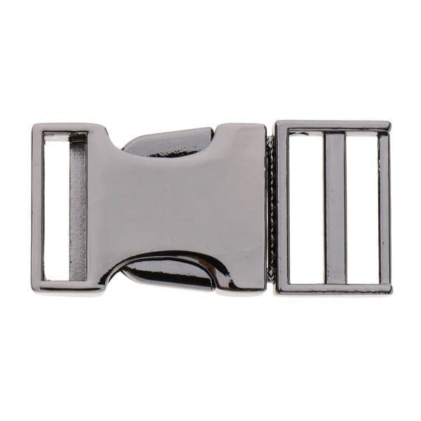 6xMetal Bag Webbing Belt Buckle Clip Clasp Inner diameter 19mm Gray black-image-20