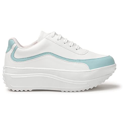 Image of Vendoz Women White Casual Stylish Sneakers