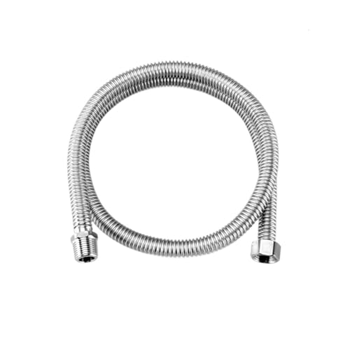 シャワーホース 10/20/30/40/50/60/80/100cm ベローズ延長チューブ 1/2インチ 3/4インチ オスメスコネクタ 304ステンレススチール 給湯器(1l2 Inch,80cm)