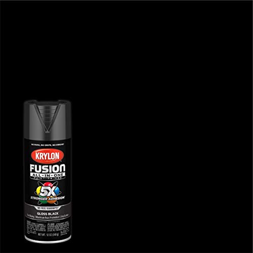 Image of Krylon K02702007 Fusion All-In-One Spray Paint for Indoor /Outdoor Use, Gloss Black, 12 Ounce (Pack of 2)